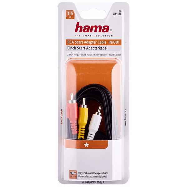 3 x RCA to SCART Cable Hama Technics 1&comma;5 m (Refurbished A+)